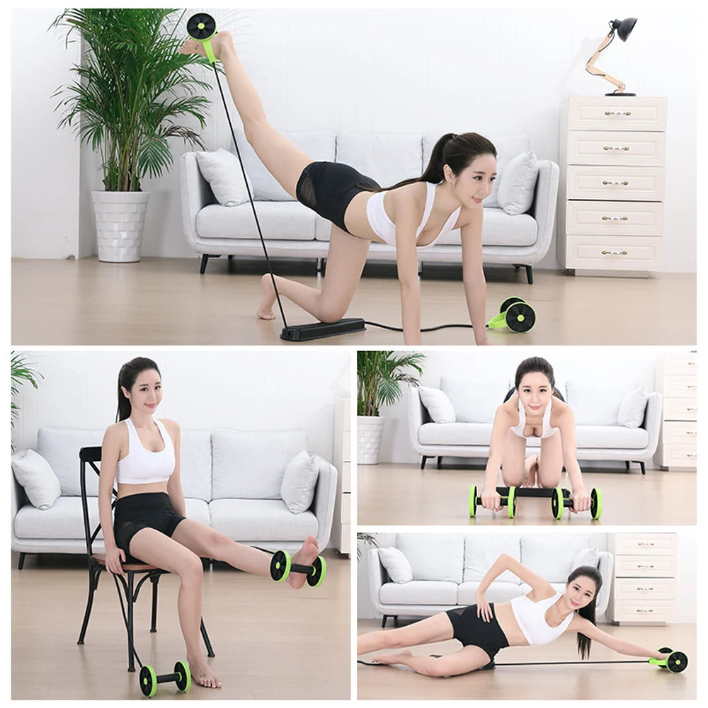 Ab Wheel Roller with Resistance Bands,
