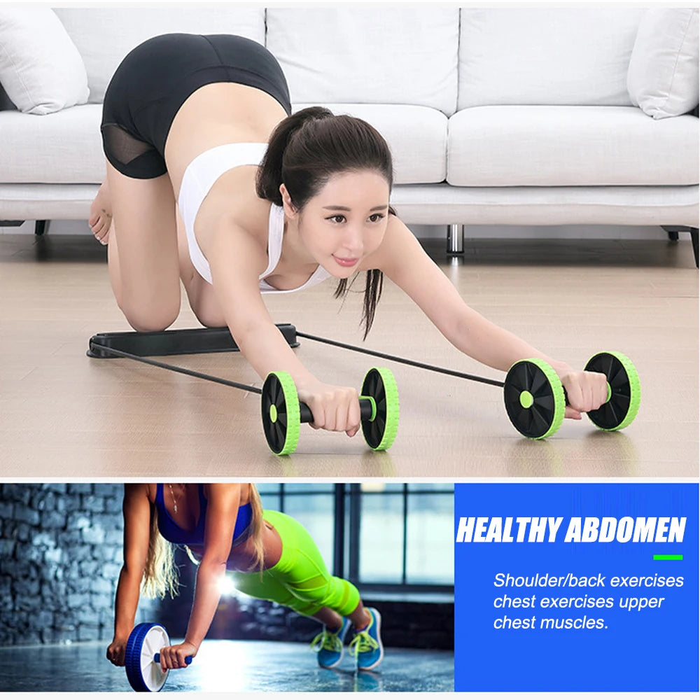 Ab Wheel Roller with Resistance Bands,