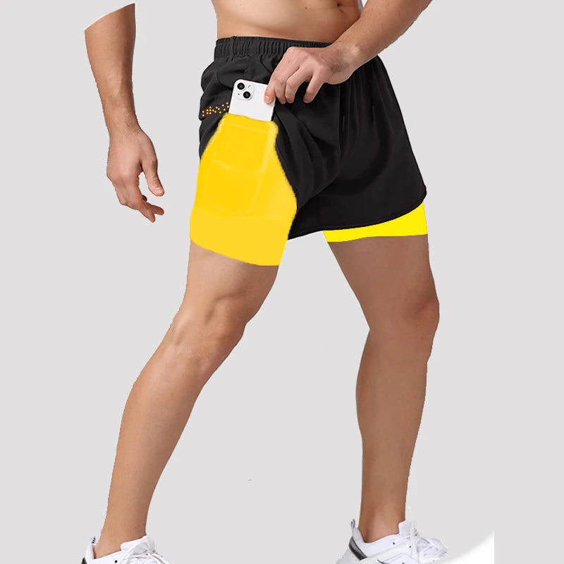 2-in-1 Quick-Dry Gym Shorts