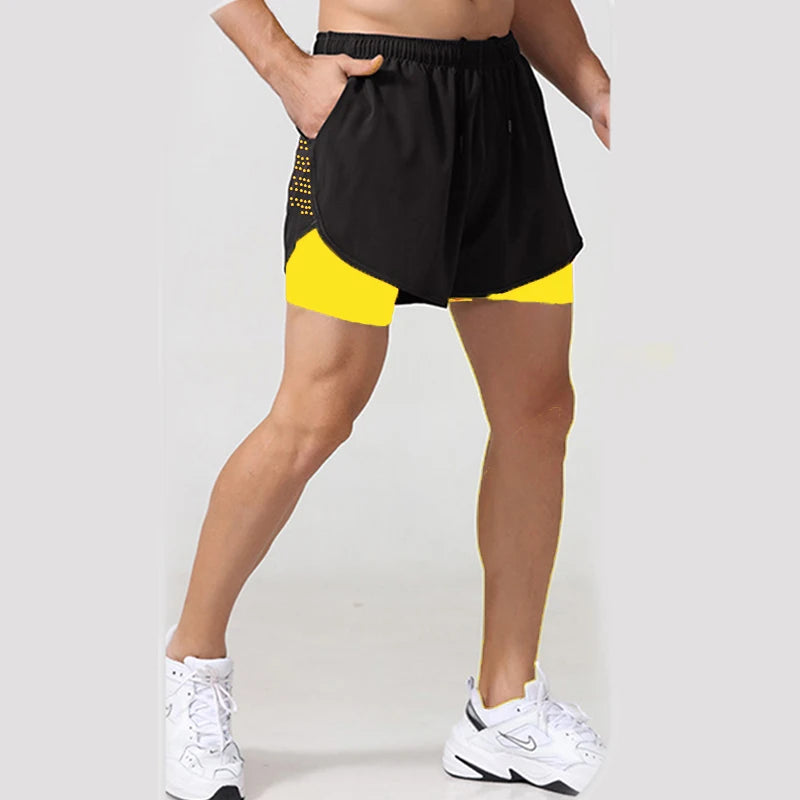 2-in-1 Quick-Dry Gym Shorts