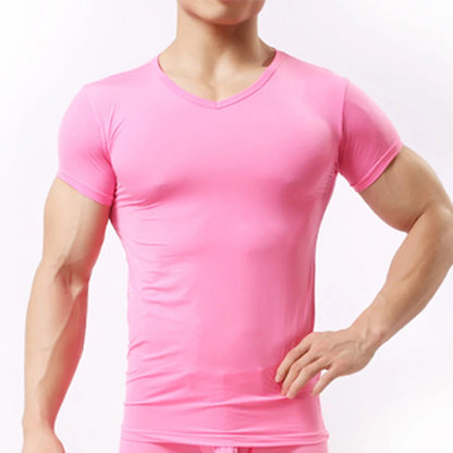 Sheer Ice Silk Mesh Undershirt – Breathable Fitness Wear