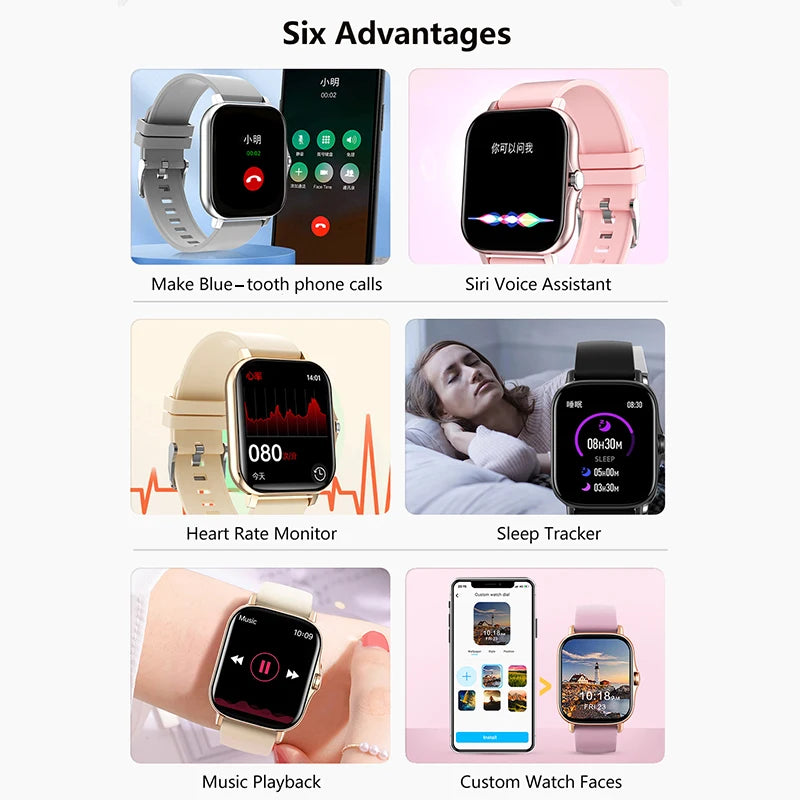 Health Monitor Bluetooth Call Waterproof Fitness Watch